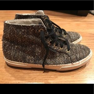 HOT-Hightop SUPERGA tweed sneakers